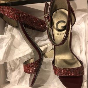 Guess Shantel7 Glitter Ankle Strap Sandals